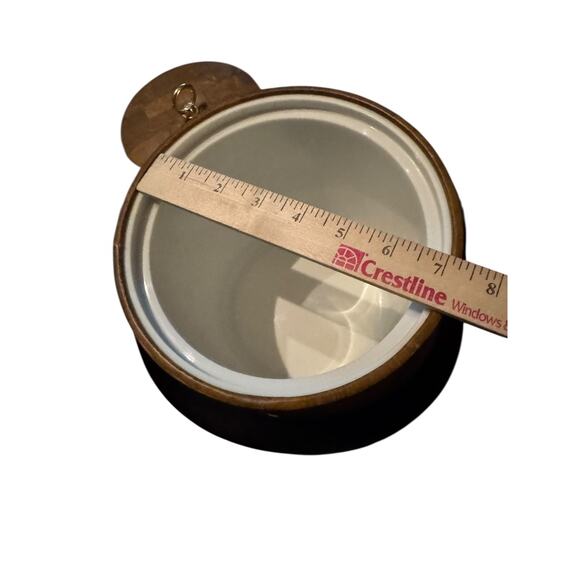 Vintage Mid-Century Wood Ice Bucket with Lid & Handle Barware MCM 1950s-60s - Picture 6 of 9